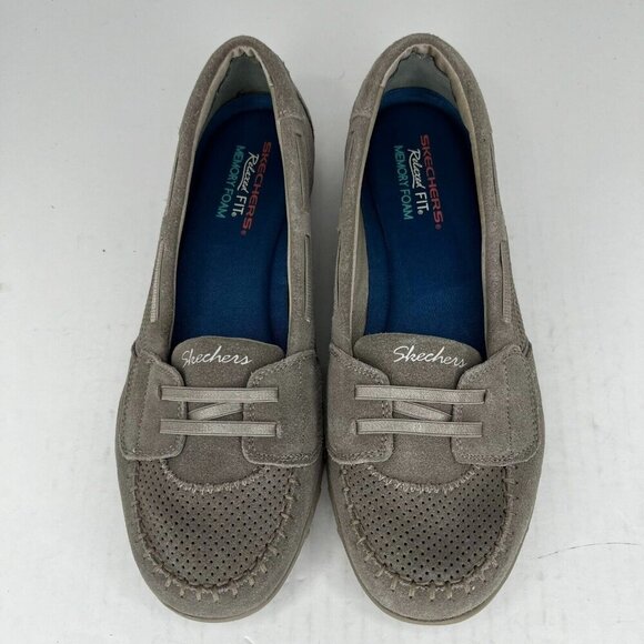 Skechers Womens 22516 Gray Newbury St Adored Slip On leather Size 10 Loafers - Picture 4 of 9